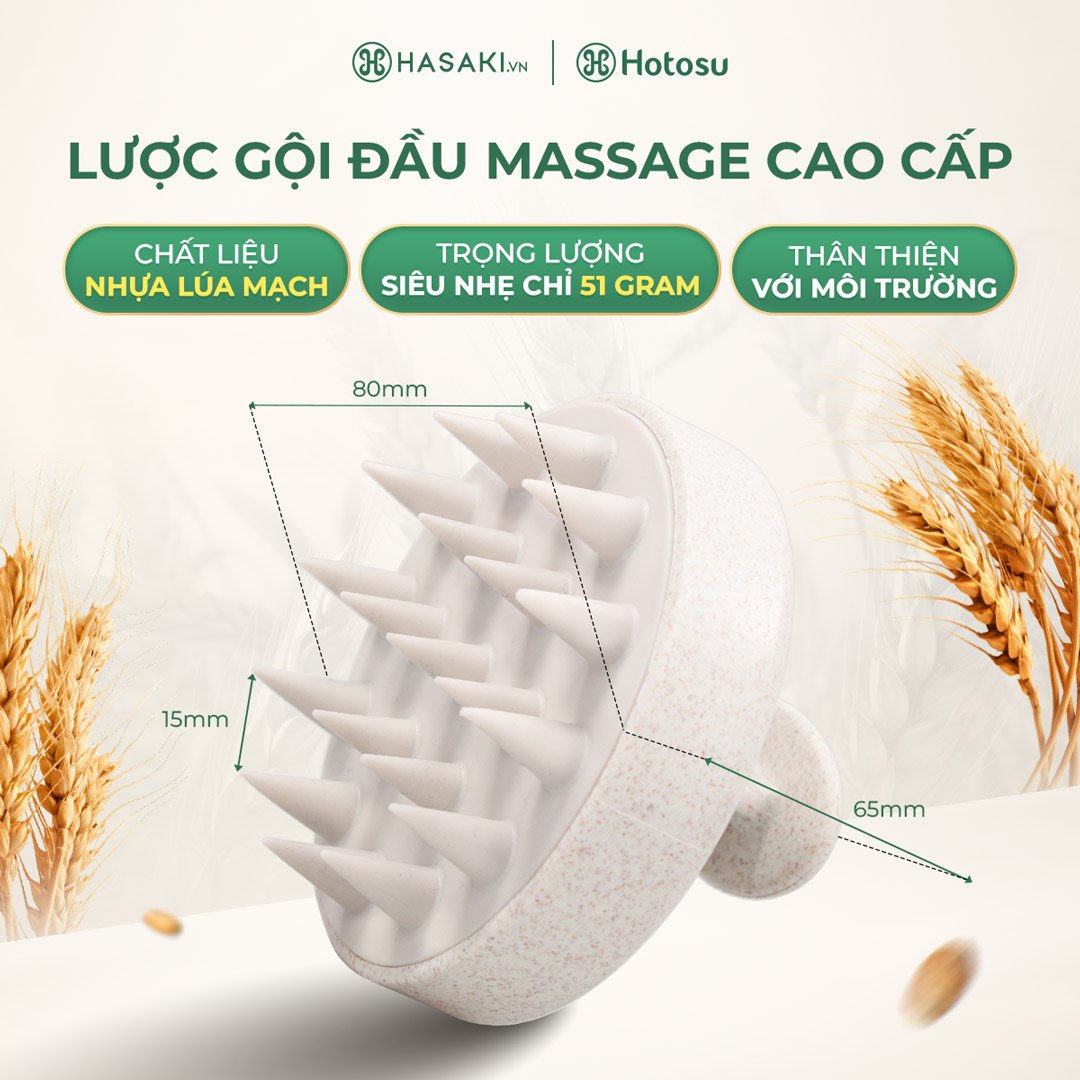 Combo Hotosu Bông Tắm Mềm Mịn + Lược Gội Đầu Massage Cao Cấp (Màu Hồng)