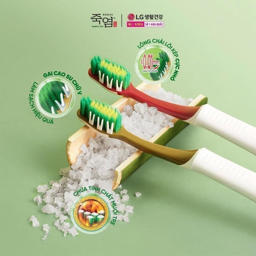 Bàn Chải Đánh Răng Bamboo Salt Chăm Sóc Răng Ê Buốt (1 Cây)