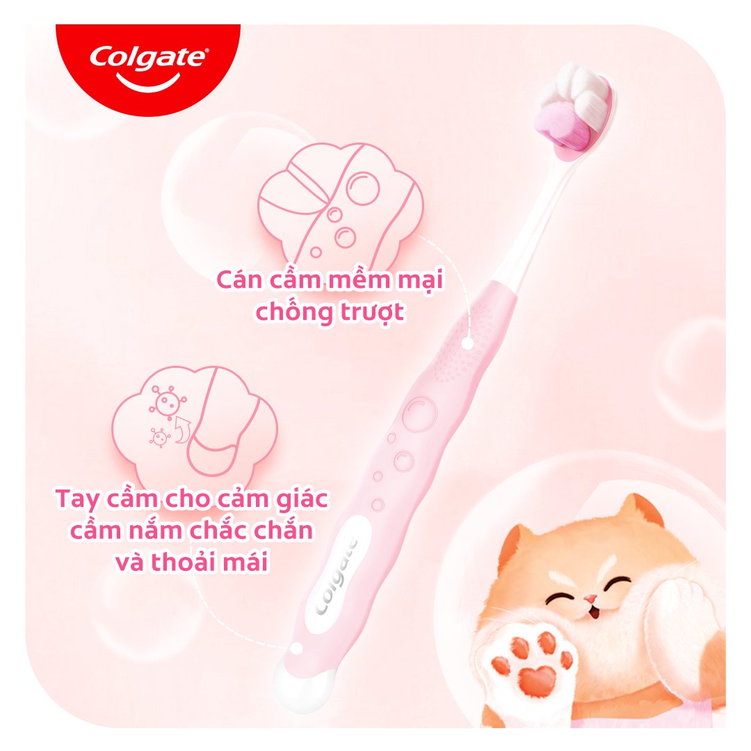 Bàn Chải Đánh Răng Colgate Fluffy Paw Cho Bé 5+ Tuổi (Màu Ngẫu Nhiên)