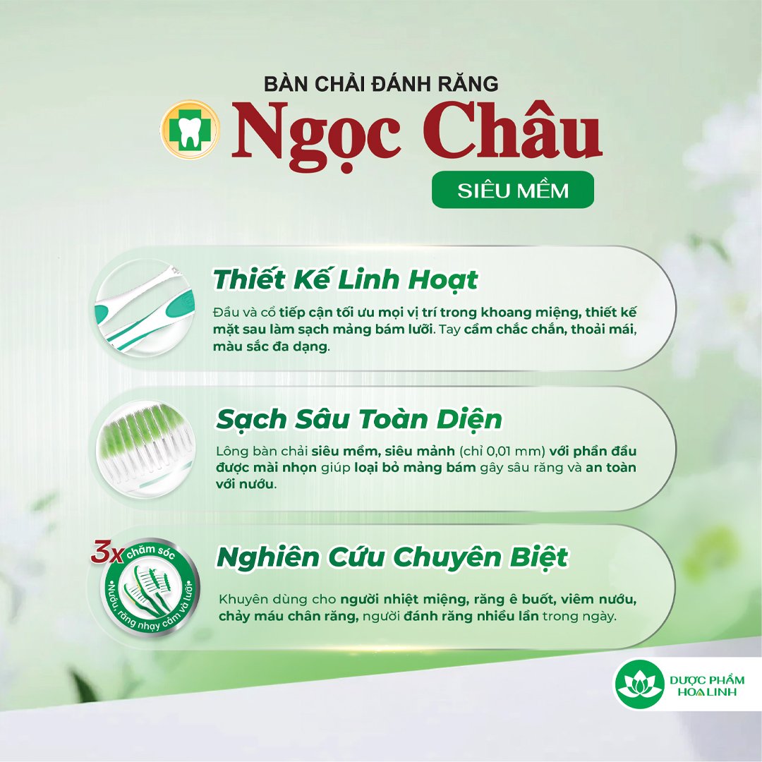 Bàn Chải Đánh Răng Ngọc Châu Siêu Mềm (1 Cây)