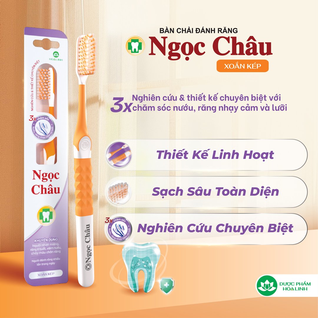 Bàn Chải Đánh Răng Ngọc Châu Xoắn Kép (1 Cây)