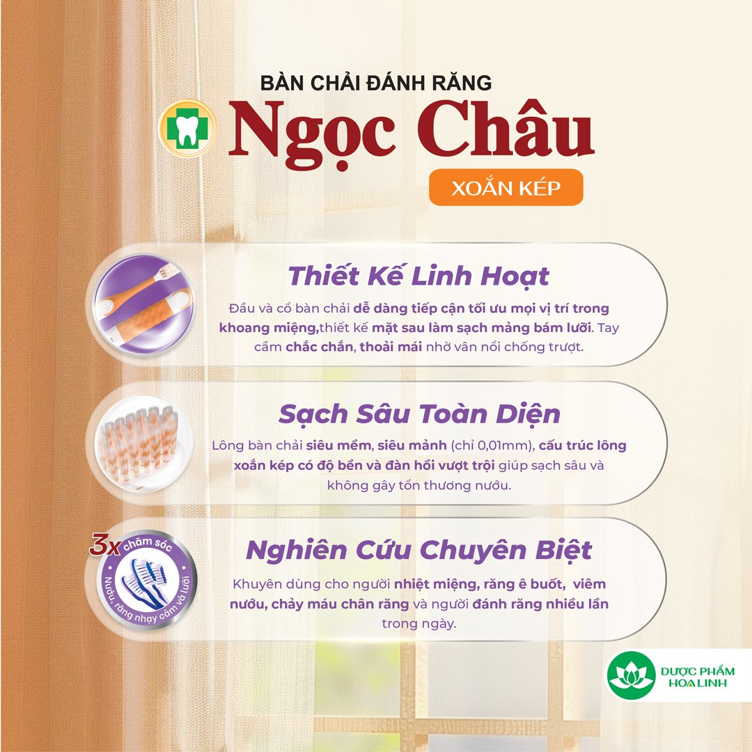 Bàn Chải Đánh Răng Ngọc Châu Xoắn Kép (1 Cây)