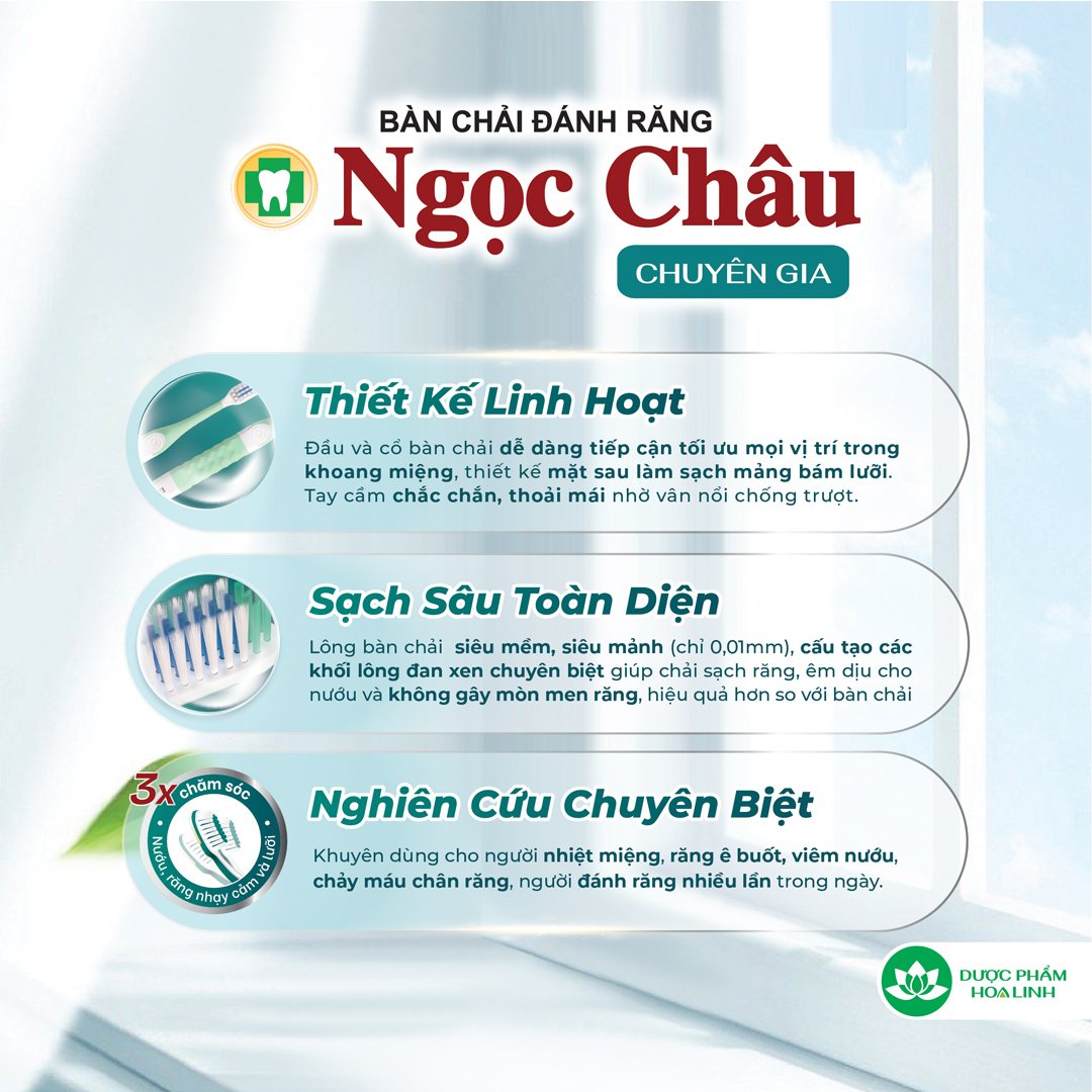 Combo 2 Bàn Chải Đánh Răng Ngọc Châu Chuyên Gia + Siêu Mềm