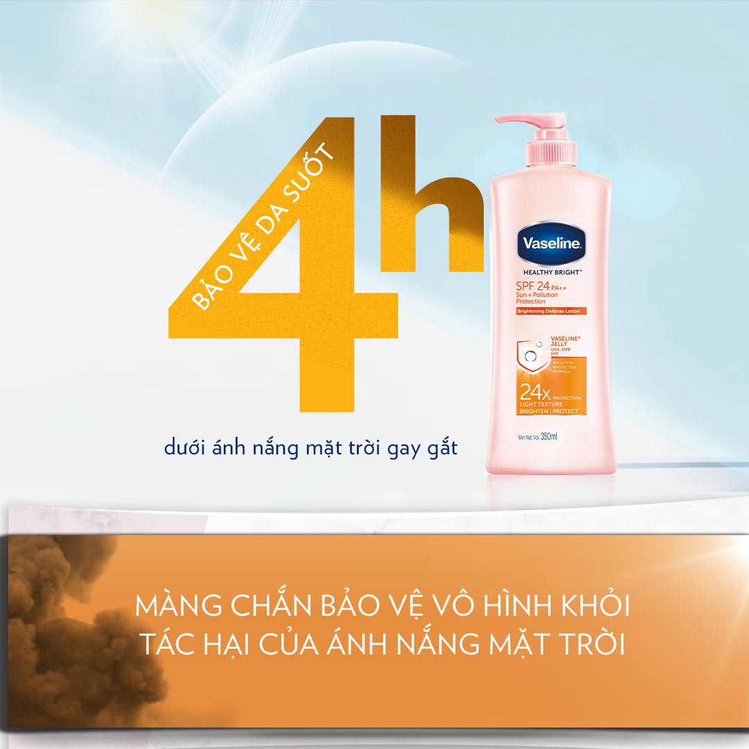 Combo 2 Sữa Dưỡng Thể Vaseline Chống Nắng & Sáng Da (350ml/chai)