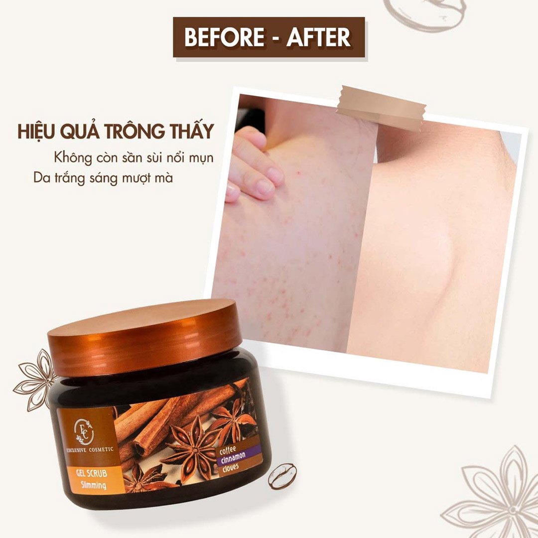 Combo 2 Tẩy Da Chết Toàn Thân Exclusive Cosmetic Quế Hồi Cafe 380g