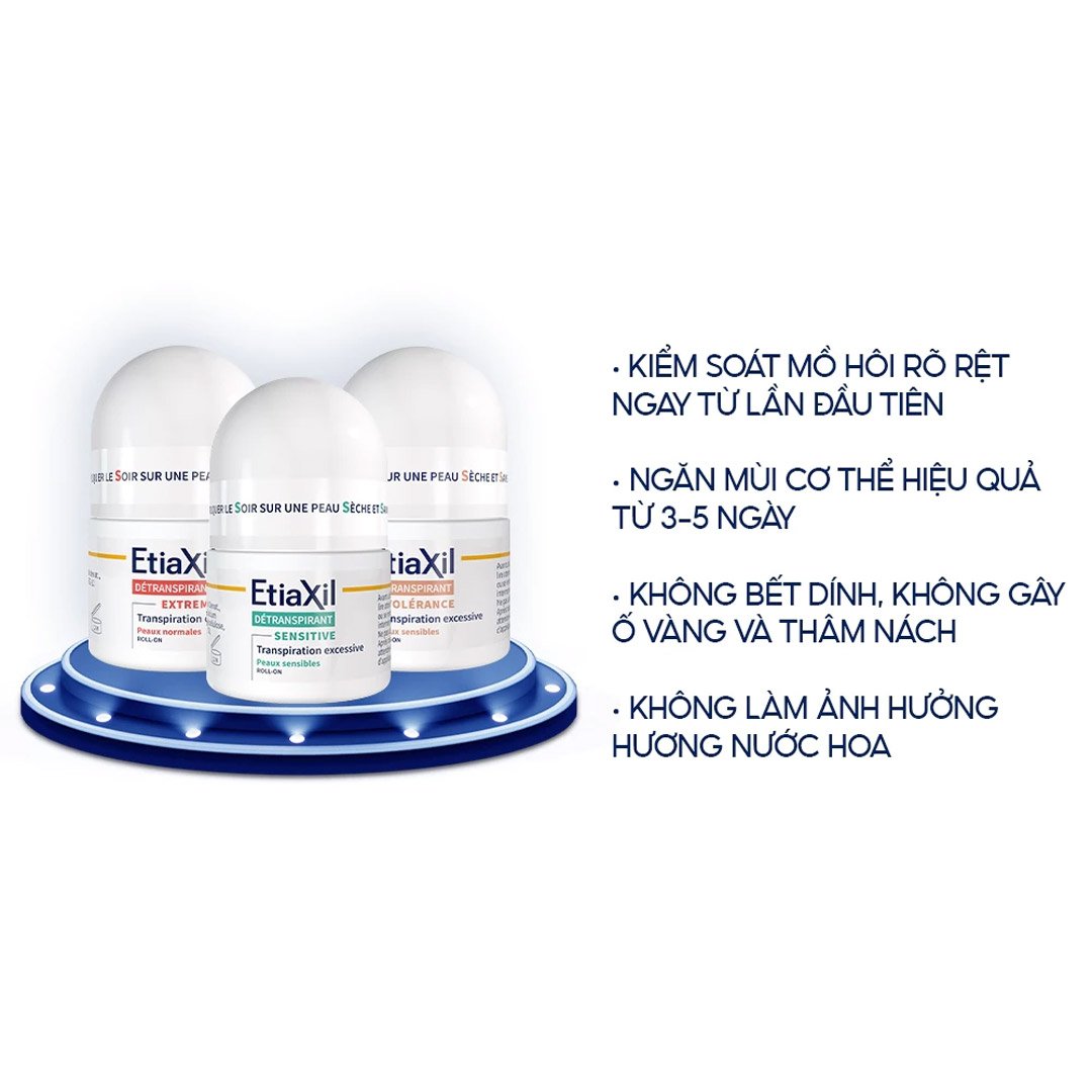 Lăn Khử Mùi EtiaXil Nhãn Xanh Cho Da Nhạy Cảm 15ml