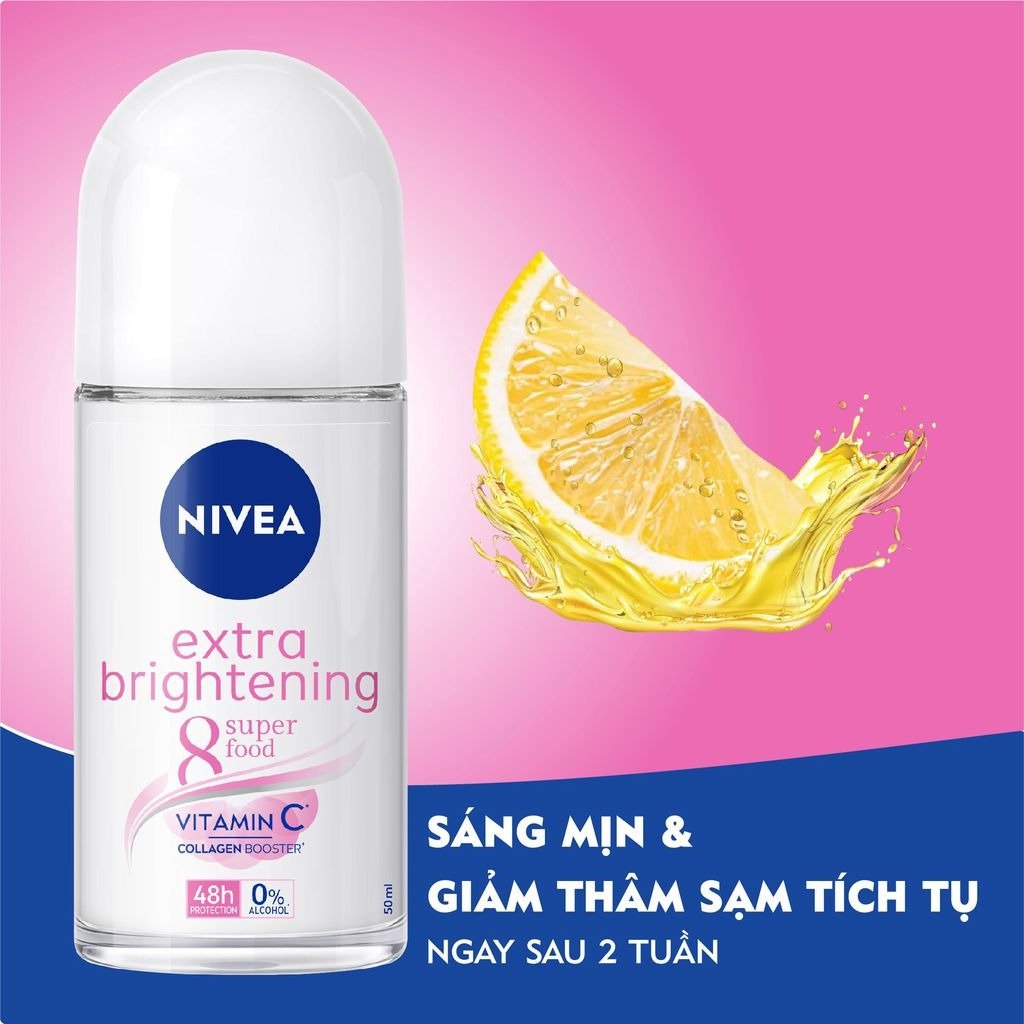 Lăn Khử Mùi Nivea Extra Brightening Sáng Mịn Tối Ưu 50ml