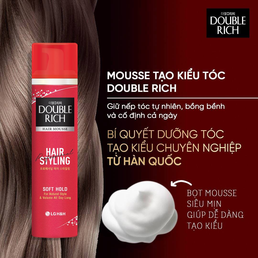 Mousse Tạo Kiểu Tóc Double Rich Giữ Nếp Tự Nhiên 150ml