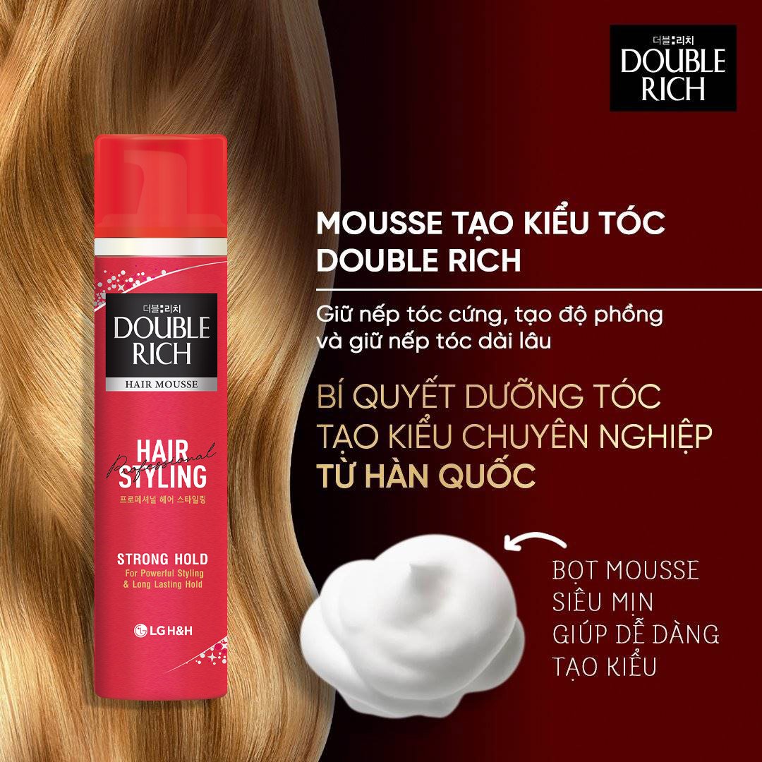 Mousse Tạo Kiểu Tóc Double Rich Giữ Nếp Mạnh 150ml