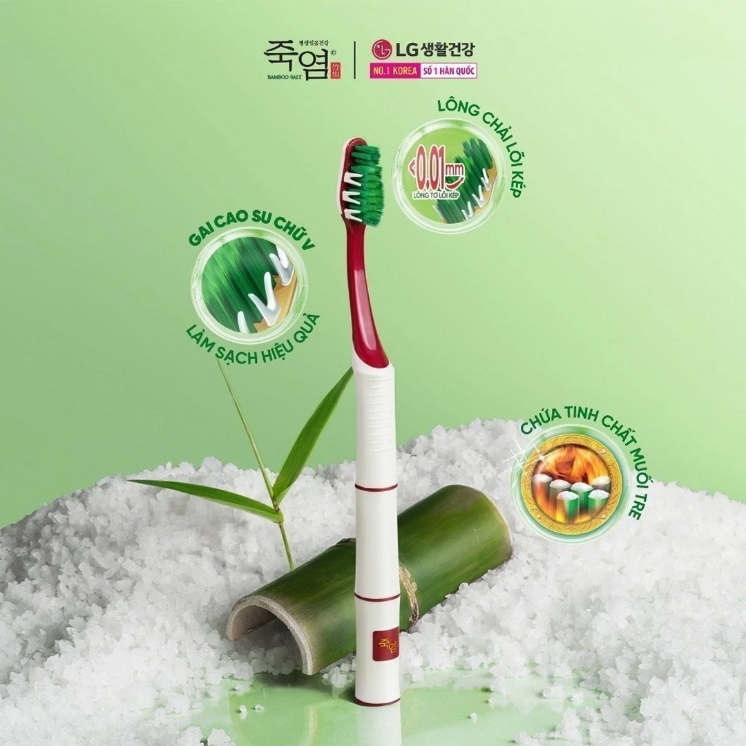 Bộ 3 Bàn Chải Đánh Răng Bamboo Salt Muối Tre Chăm Sóc Nướu