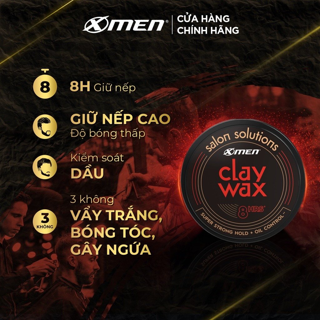 Sáp Vuốt Tóc X-Men 8H Siêu Giữ Nếp & Kiềm Dầu 65g