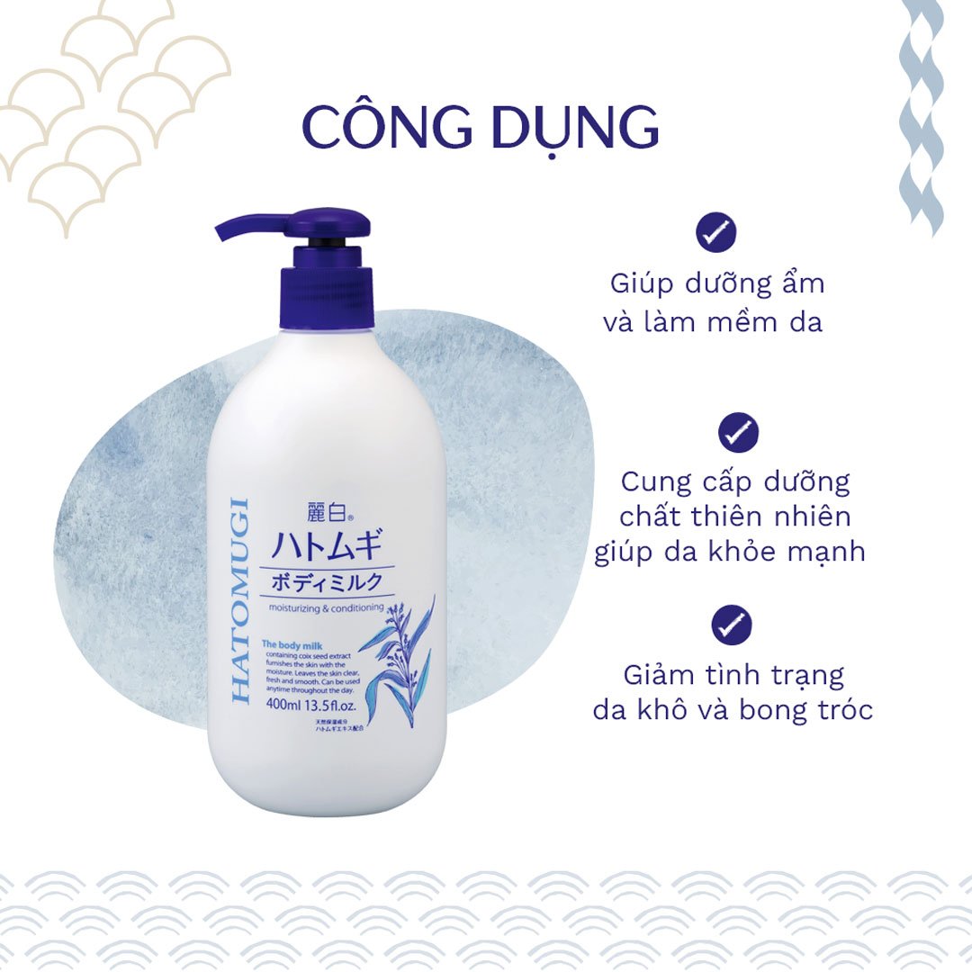 Sữa Dưỡng Thể Hatomugi Làm Sáng Da Ban Đêm 400ml