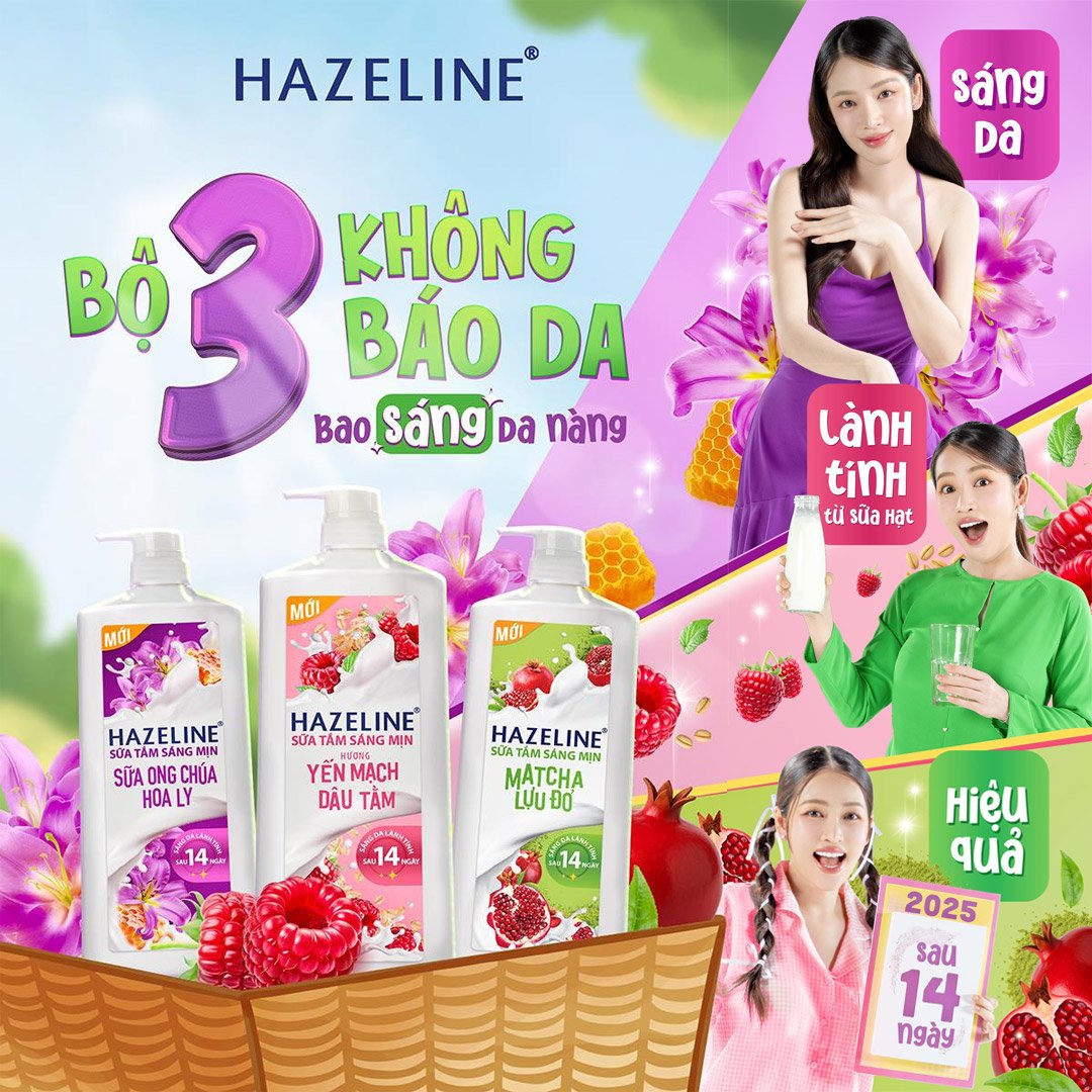 Sữa Tắm Hazeline Sáng Mịn Yến Mạch & Dâu Tằm 1kg (Mới)