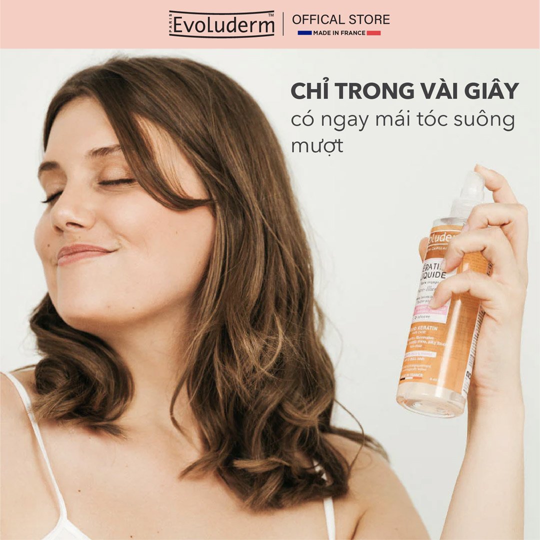 Xịt Dưỡng Tóc Evoluderm Keratin Cho Tóc Khô, Xỉn Màu 250ml