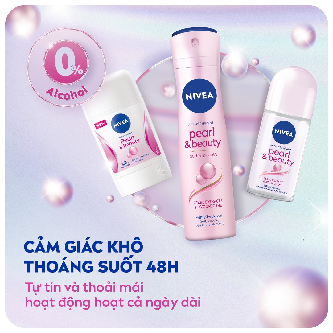 Xịt Khử Mùi Nivea Ngọc Trai Dưỡng Da Sáng Mịn 150ml