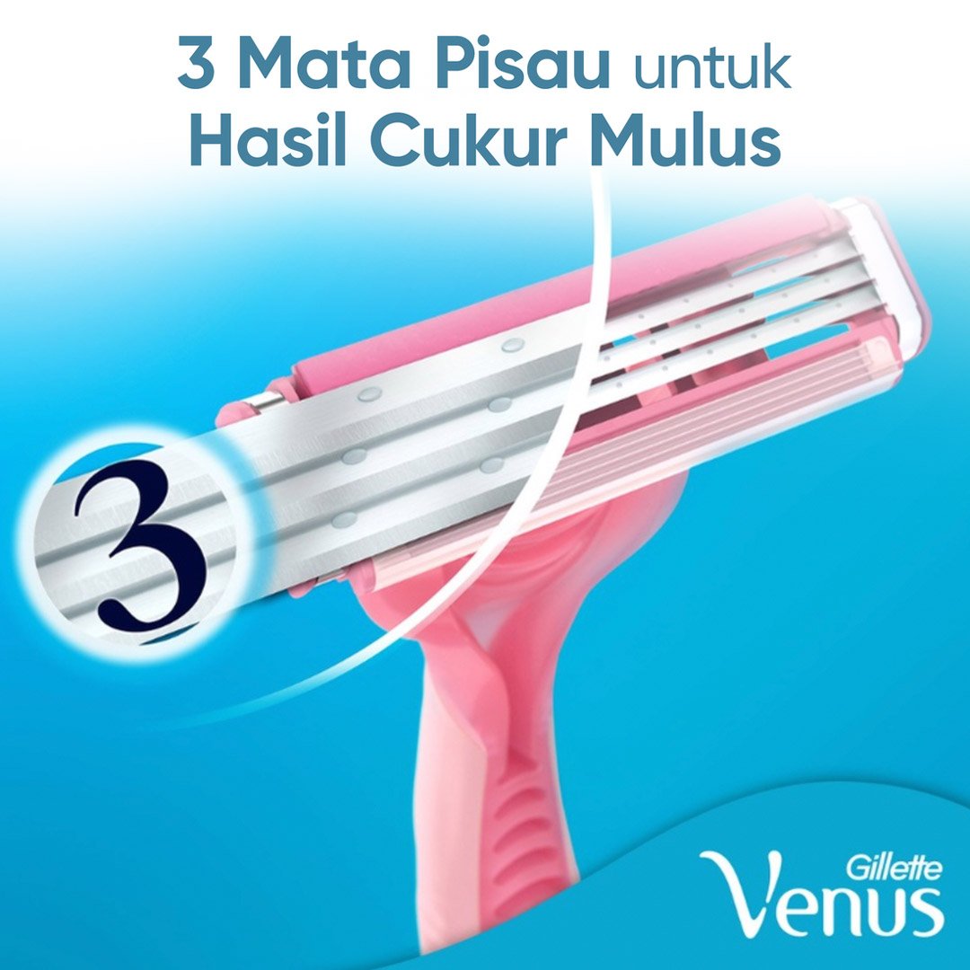 Dao Cạo Nữ Gillette Simply Venus Basic 3 Lưỡi (Vỉ 2 Cây)