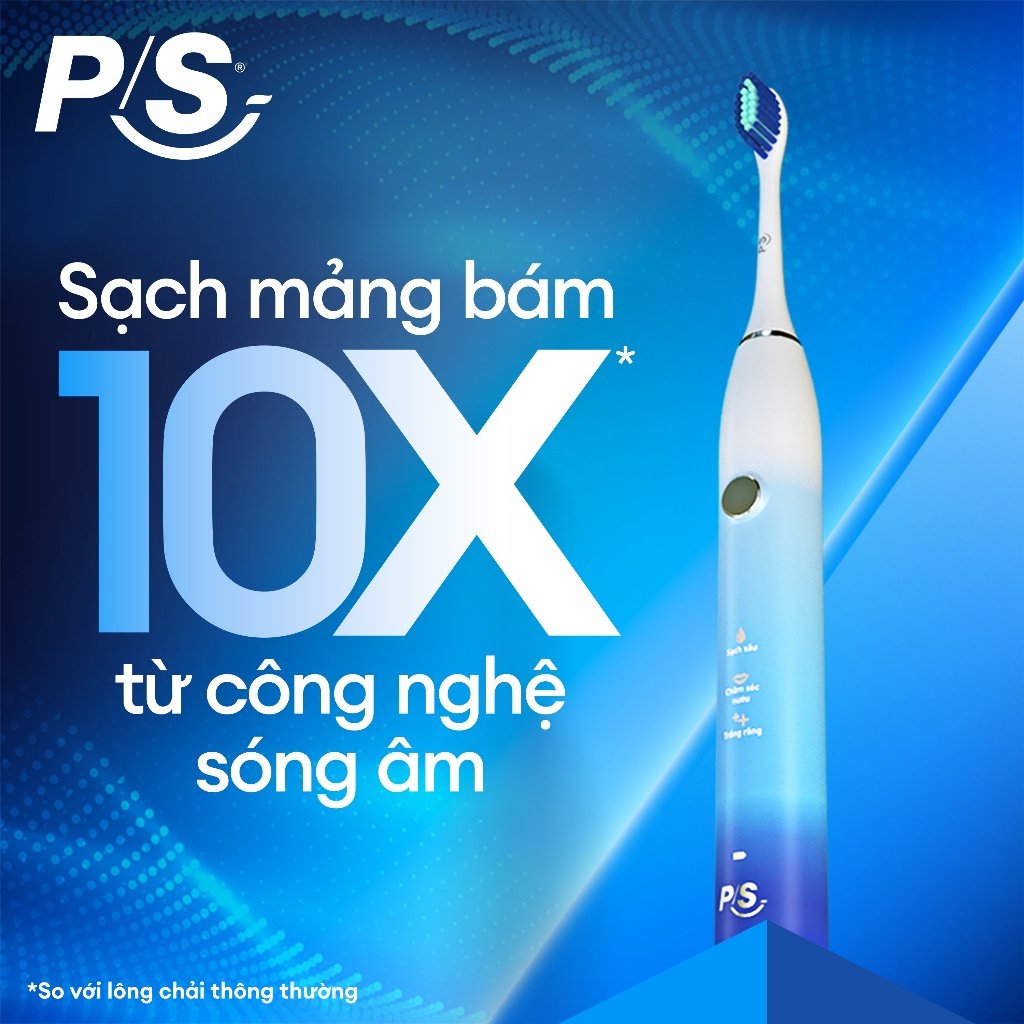 Bộ 2 Đầu Bàn Chải Điện P/S S100 Pro Sạch Sâu Mảng Bám Màu Đen