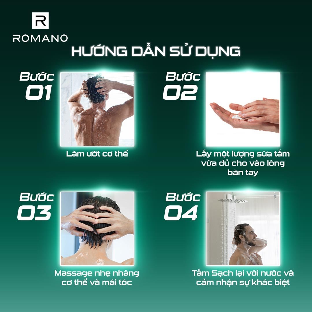 Tắm Gội 2 Trong 1 Romano Hương Nước Hoa Gentleman 650g