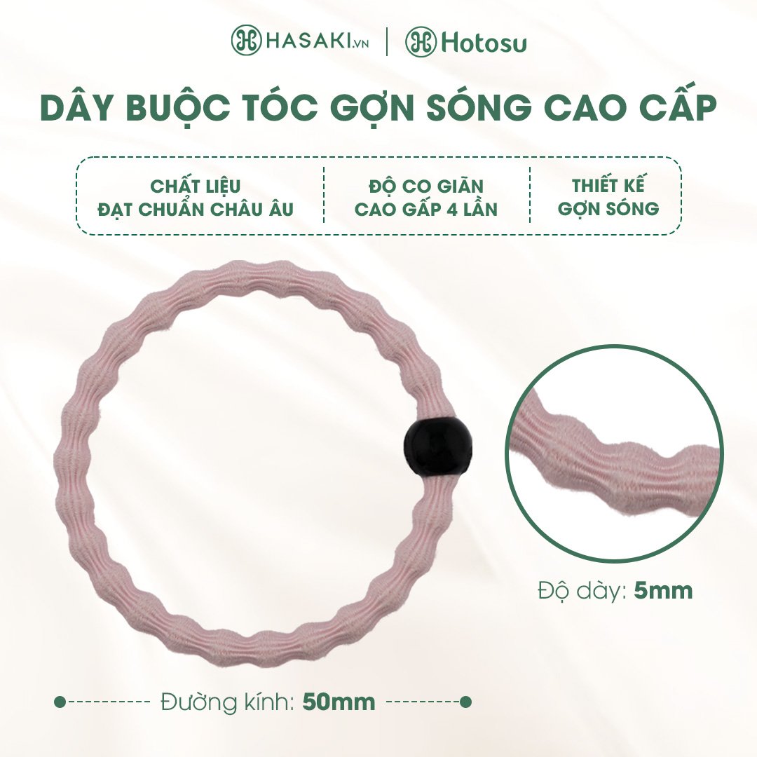 Dây Buộc Tóc Hotosu Gợn Sóng Cao Cấp Màu Đen (5 Cái)