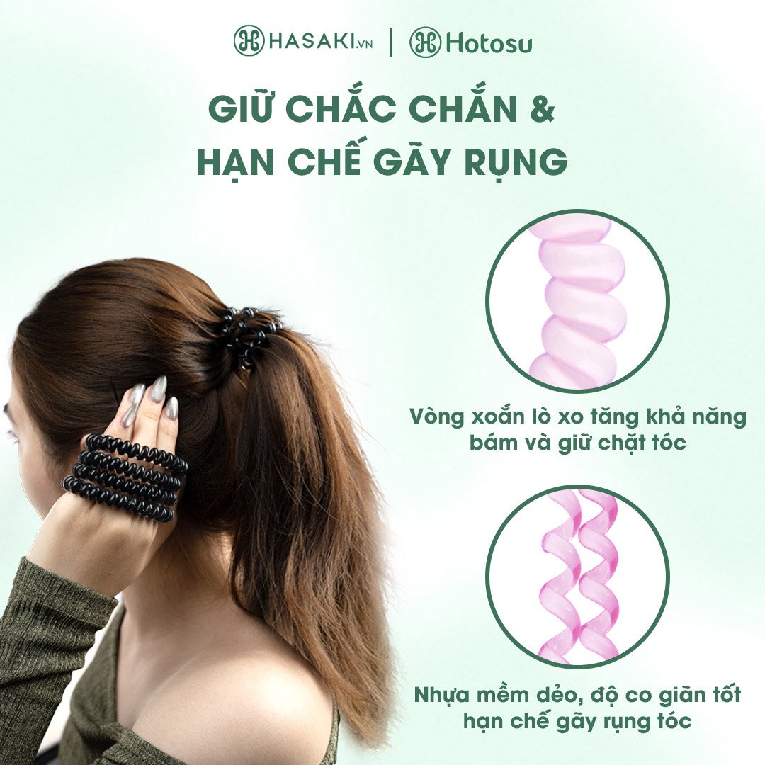 Dây Buộc Tóc Hotosu Lò Xo Cao Cấp Màu Cầu Vồng (4 Cái)