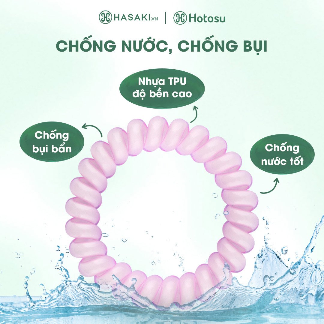 Dây Buộc Tóc Hotosu Lò Xo Cao Cấp Màu Trong Suốt (4 Cái)