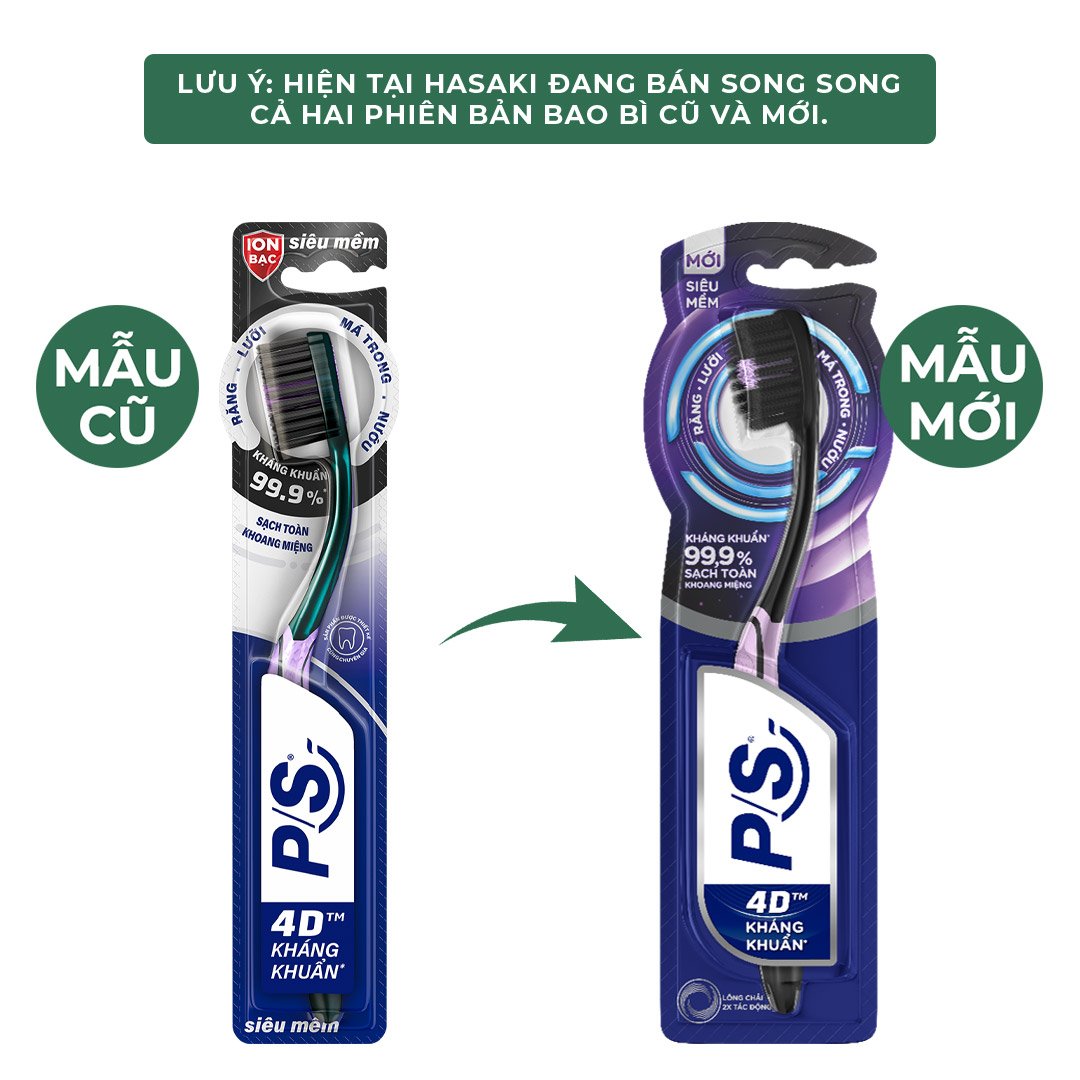 Bàn Chải Đánh Răng P/S 4D Kháng Khuẩn (1 Cây)