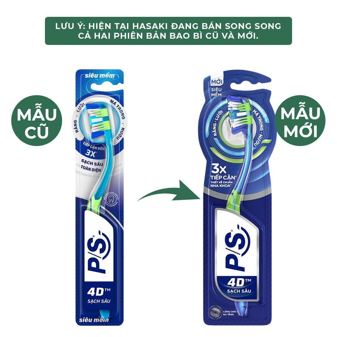 Bàn Chải Đánh Răng P/S 4D Sạch Sâu Toàn Diện (1 Cây)