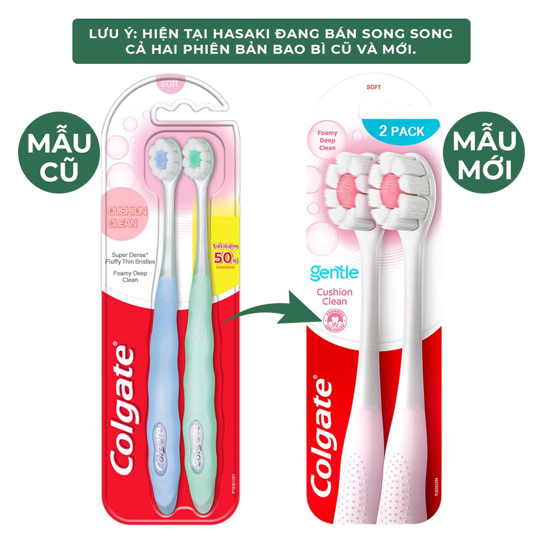 Bộ 2 Bàn Chải Đánh Răng Colgate Tạo Bọt Kem Siêu Mịn (Màu Ngẫu Nhiên)