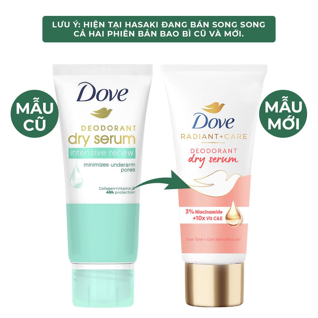 Combo 2 Serum Ngăn Mùi Dove Giúp Mờ Thâm Thu Nhỏ Lỗ Chân Lông 40ml