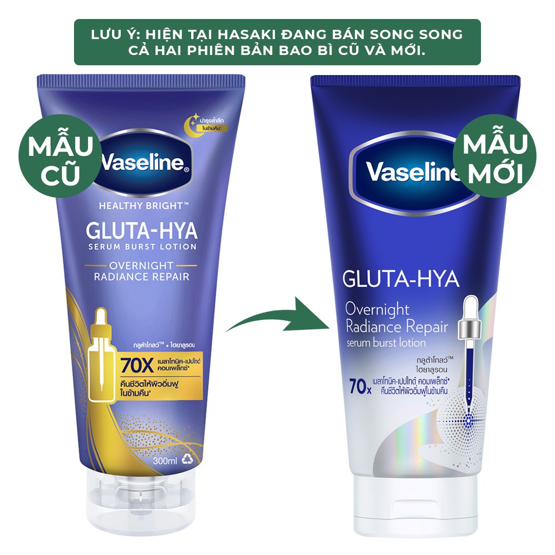 Combo Vaseline Mặt Nạ Serum Dưỡng Thể Căng Mướt 300ml (Mới) + Serum Dưỡng Thể Chống Nắng Sáng Da 300ml (Mới)