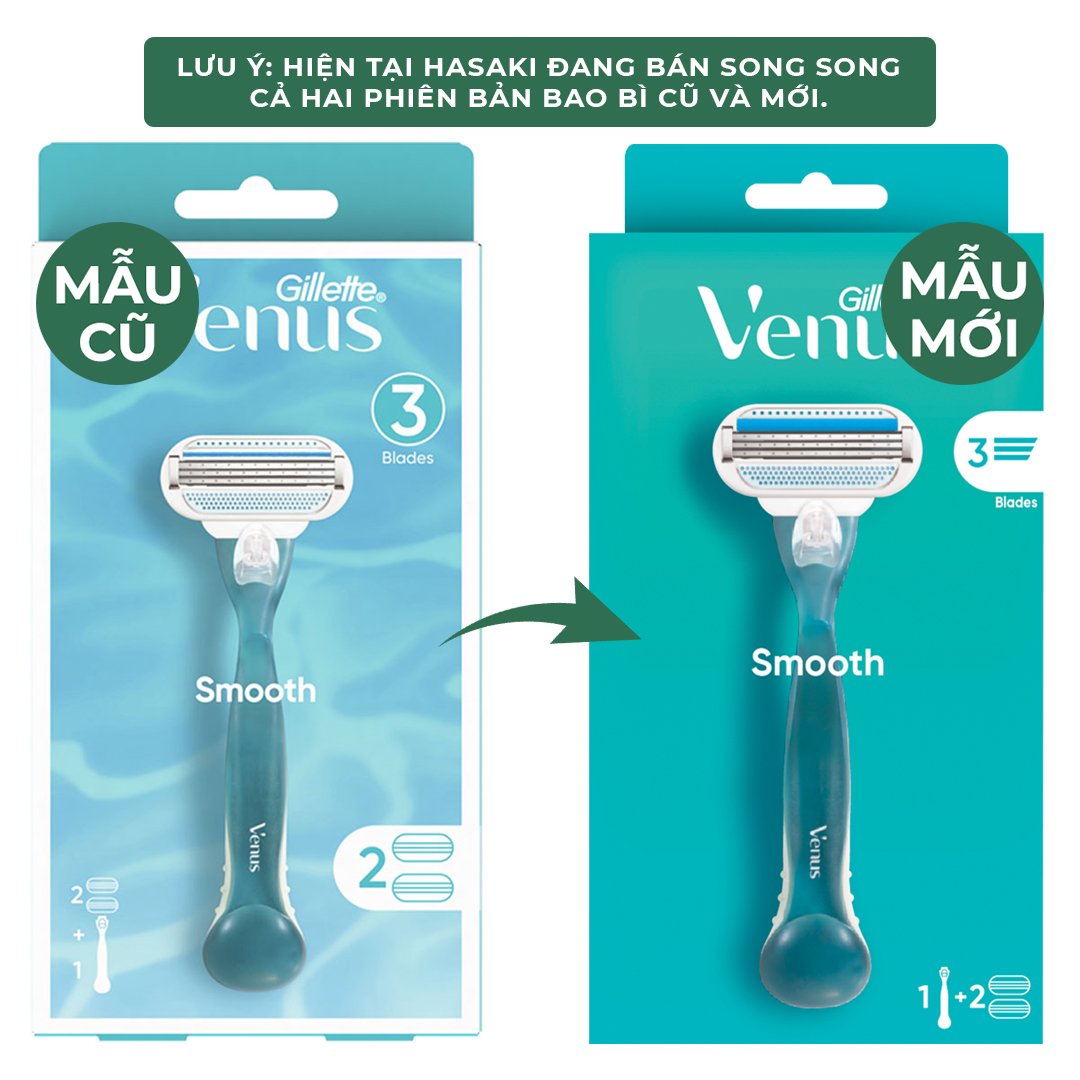 Dao Cạo Nữ Gillette Venus Smooth 2UP (1 Cán + 2 Lưỡi)
