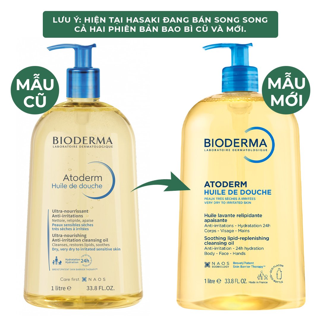 Dầu Tắm Bioderma Làm Sạch & Làm Dịu Da Khô, Nhạy Cảm 1L