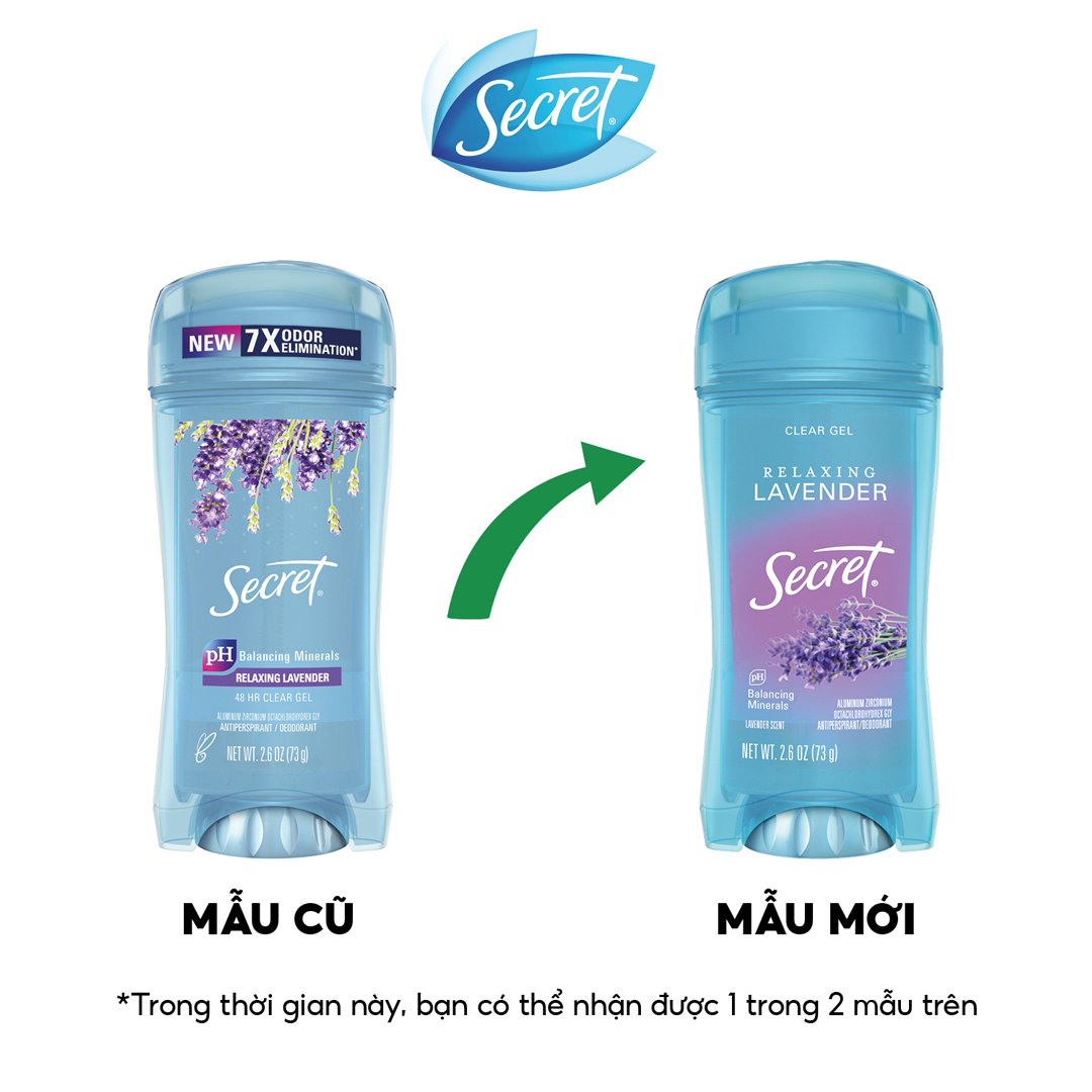 Gel Khử Mùi Secret Giảm Tiết Mồ Hôi Hương Lavender 73g