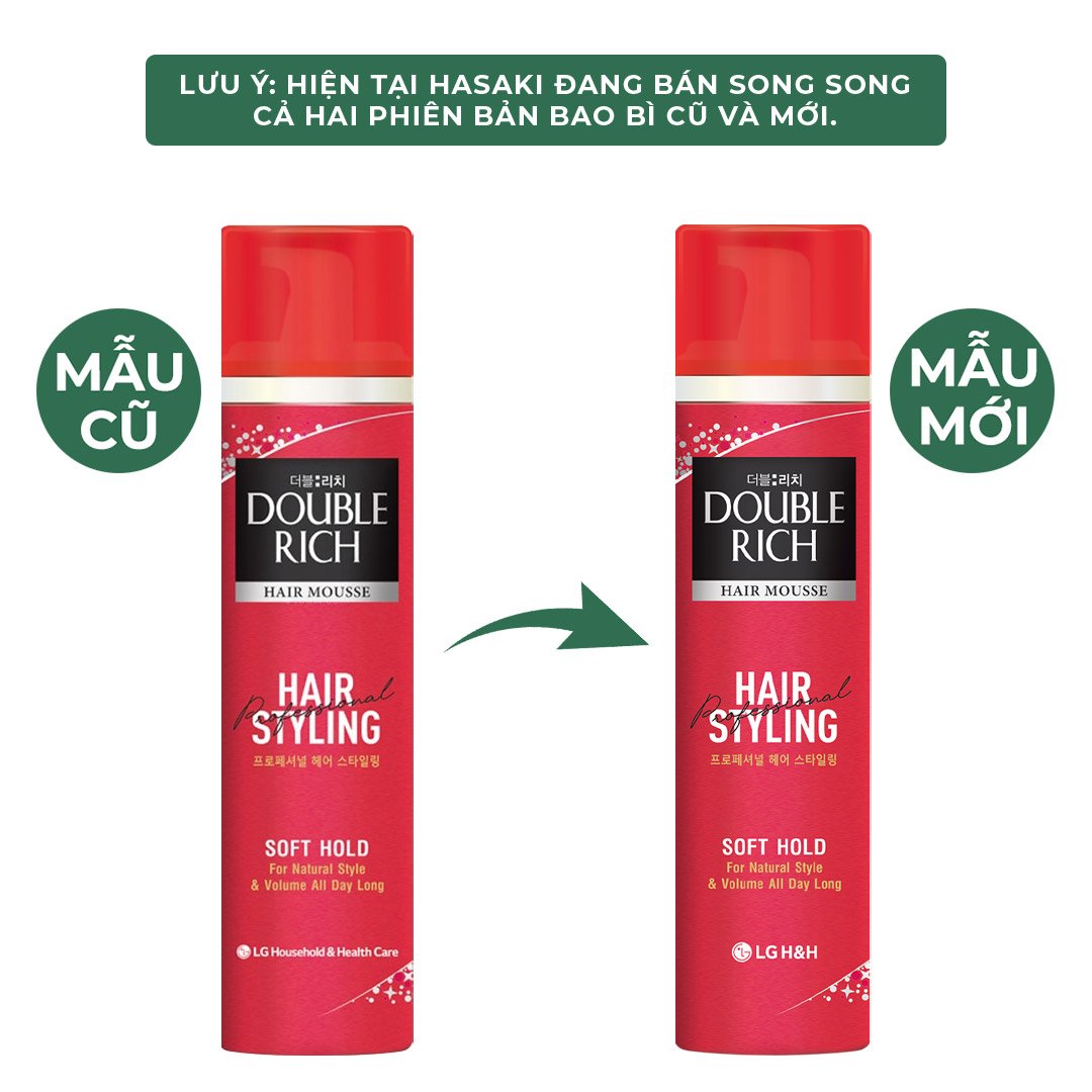 Mousse Tạo Kiểu Tóc Double Rich Giữ Nếp Tự Nhiên 150ml