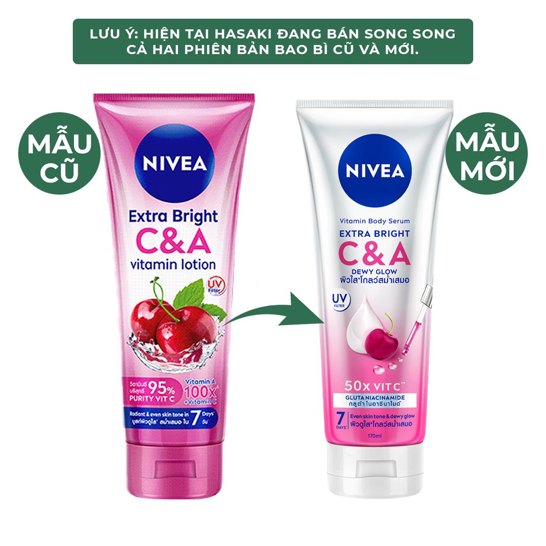 Sữa Dưỡng Thể Nivea Dưỡng Sáng Da Vitamin C & A 170ml