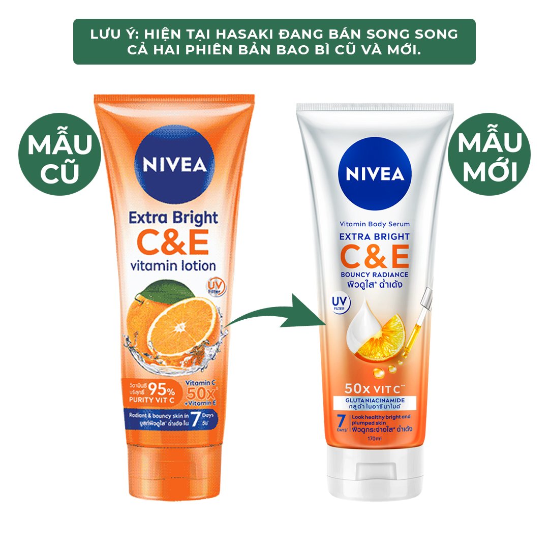 Sữa Dưỡng Thể Nivea Dưỡng Sáng Da Vitamin C & E 170ml