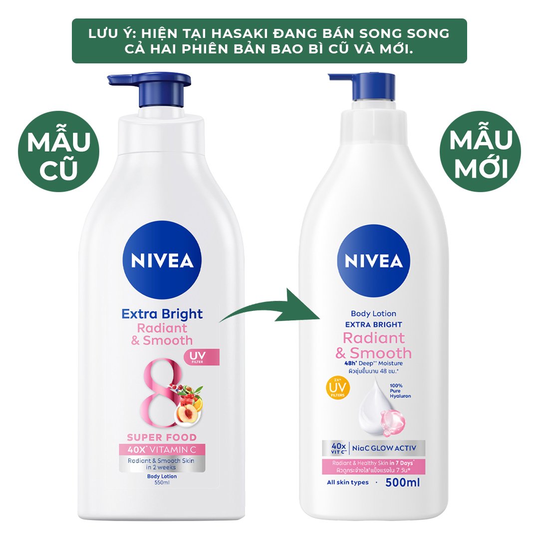 Sữa Dưỡng Thể Nivea Mịn Mượt Sáng Da Ban Ngày 500ml
