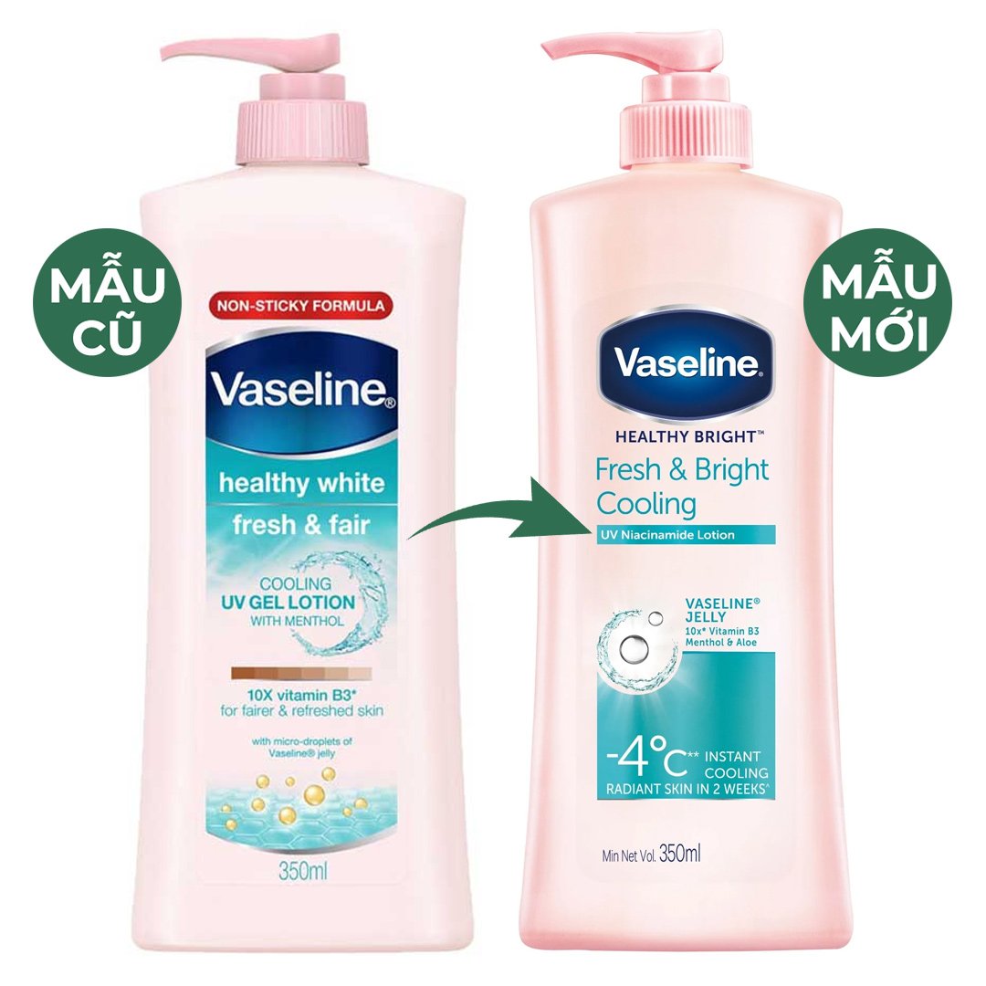 Combo 2 Sữa Dưỡng Thể Vaseline Dịu Mát Sáng Da (350ml/chai)