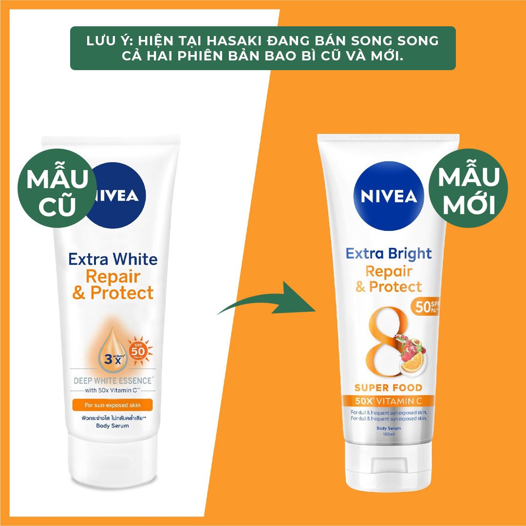 Serum Dưỡng Thể Nivea Giúp Phục Hồi & Chống Nắng 180ml