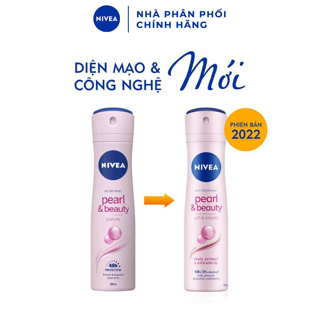 Xịt Khử Mùi Nivea Ngọc Trai Dưỡng Da Sáng Mịn 150ml