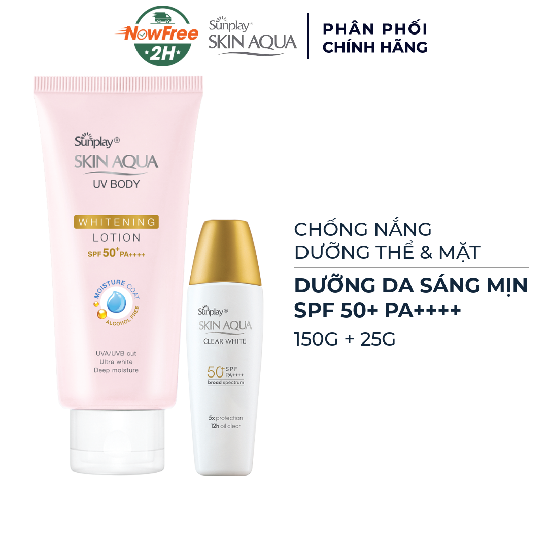 Combo Sunplay Lotion Chống Nắng Dưỡng Thể 150g + Sữa Chống Nắng Dưỡng Sáng Mịn 25g