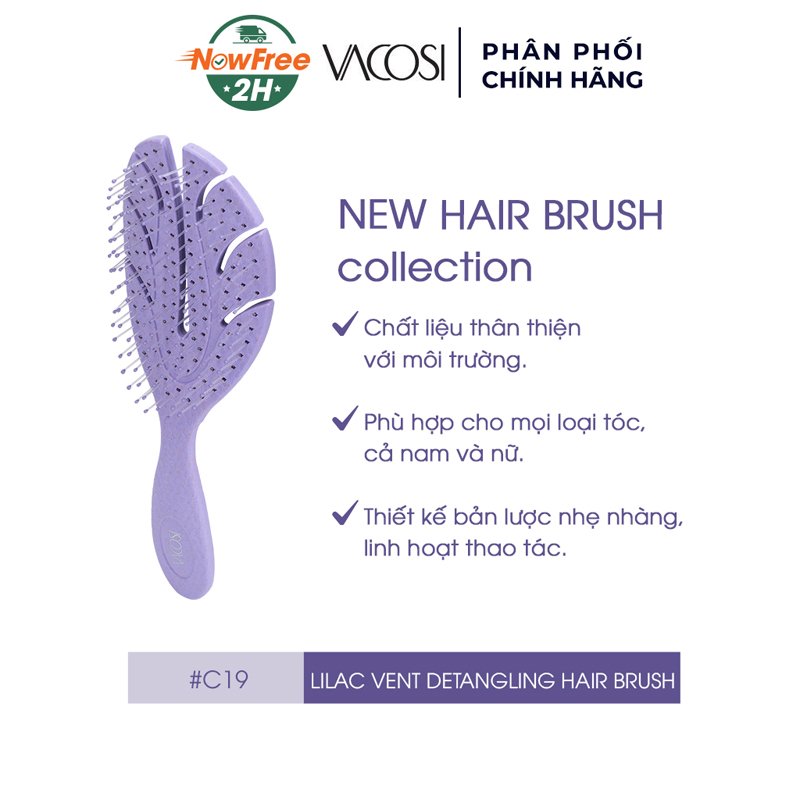 Lược Chải Tóc Vacosi Gỡ Rối Màu Tím C19