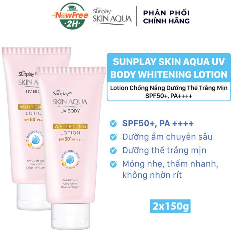 Combo 2 Lotion Chống Nắng Sunplay Dưỡng Thể Sáng Mịn 150g
