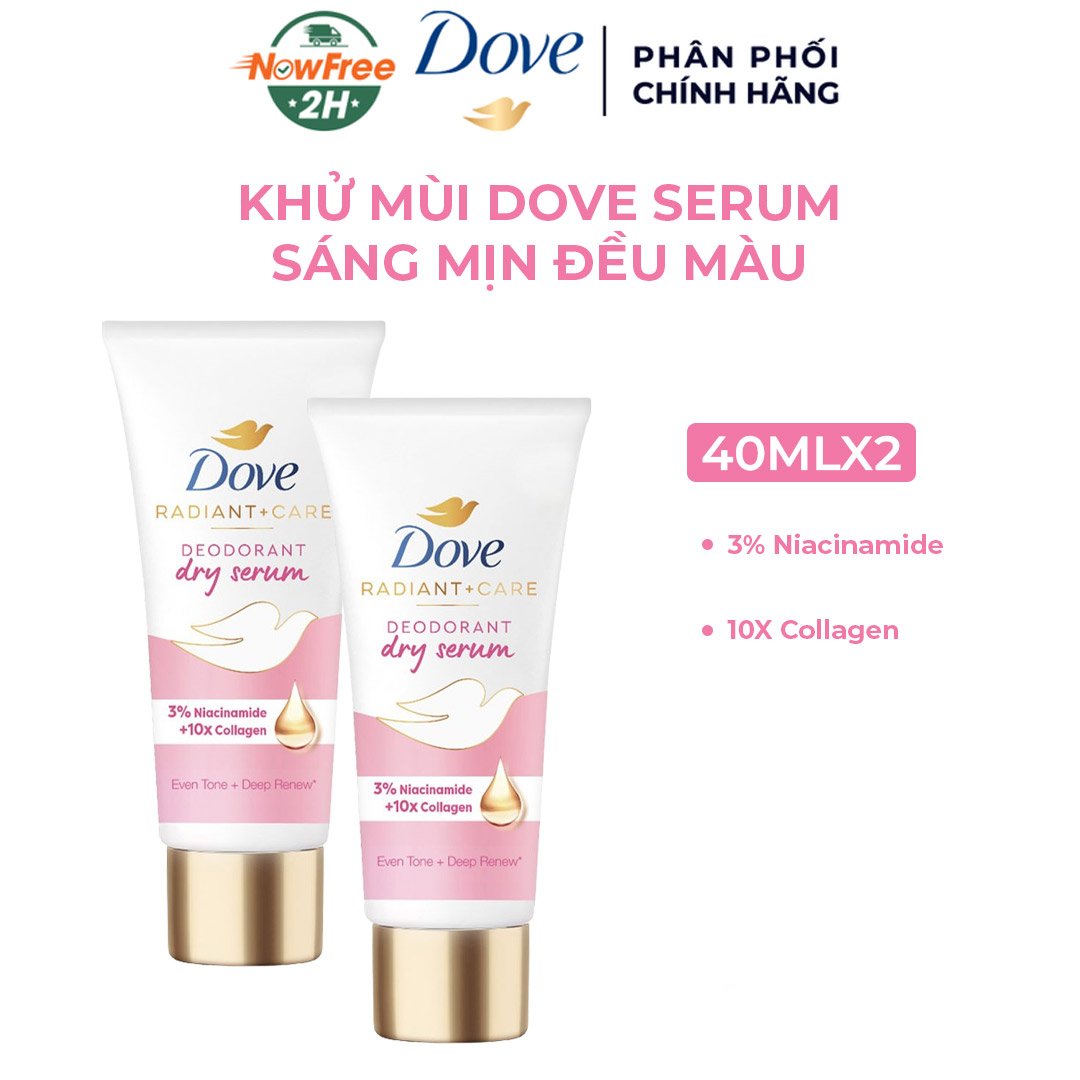 Combo 2 Serum Ngăn Mùi Dove Giúp Da Sáng Mịn Đều Màu 40ml