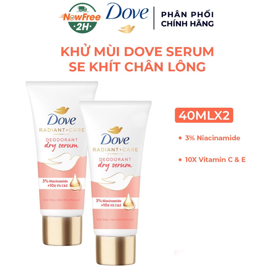 Combo 2 Serum Ngăn Mùi Dove Giúp Mờ Thâm Thu Nhỏ Lỗ Chân Lông 40ml