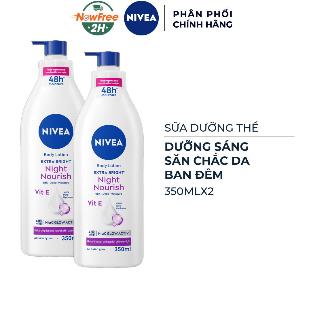Combo 2 Sữa Dưỡng Thể Nivea Sáng Da Ban Đêm 350ml
