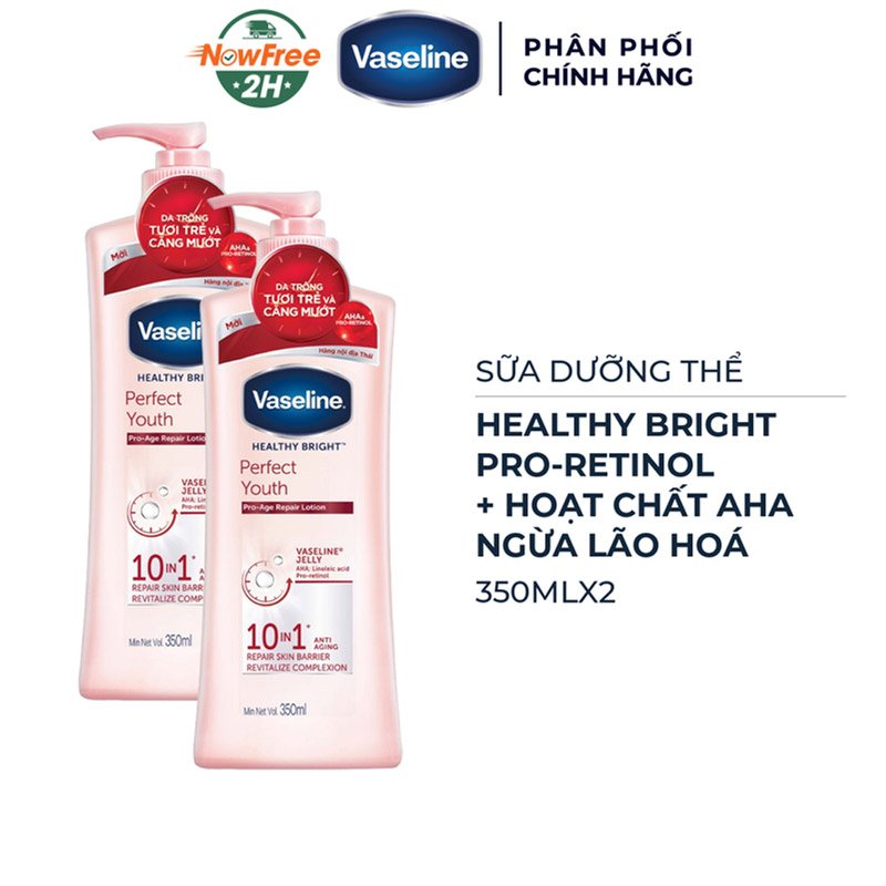 Combo 2 Sữa Dưỡng Thể Vaseline Ngăn Ngừa Lão Hoá (350ml/chai)