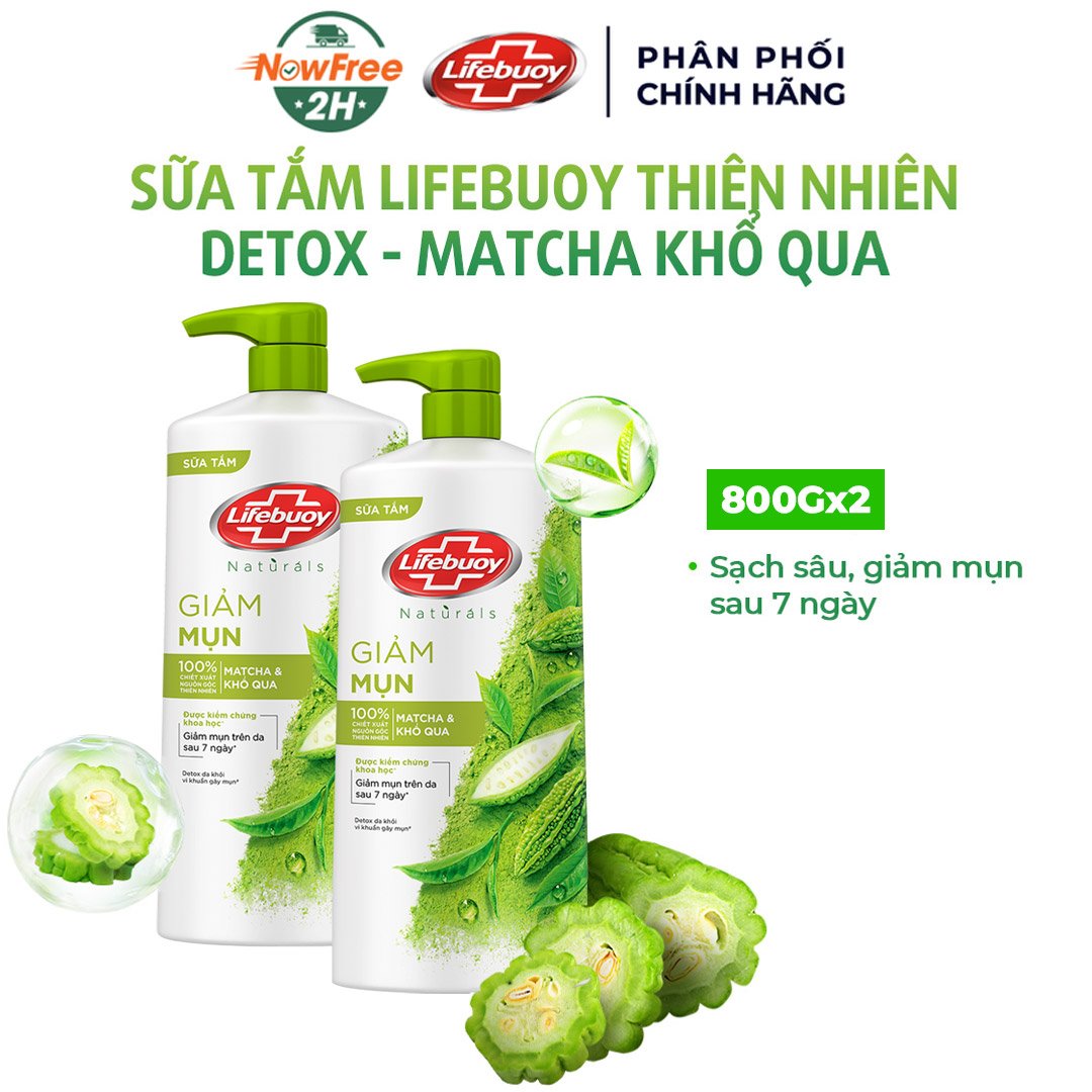 Combo 2 Sữa Tắm Lifebuoy Detox Matcha & Khổ Qua 800g