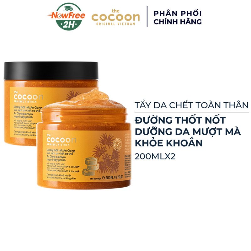 Combo 2 Tẩy Da Chết Toàn Thân Cocoon Đường Thốt Nốt An Giang 200ml