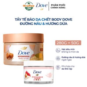 Combo Smoothie Tẩy Da Chết Dove Hương Đường Nâu & Hương Dừa 280g (Mẫu Mới) + 50g (Màu Ngẫu Nhiên)